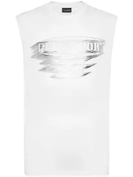 Plein Sport топ с логотипом, белый