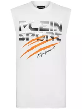 Plein Sport топ с логотипом, белый