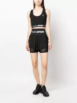 Plein Sport топ с логотипом, черный