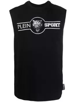 Plein Sport топ с логотипом, черный