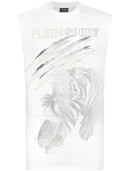 Plein Sport топ с принтом, белый