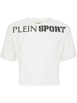 Plein Sport укороченная футболка, белый