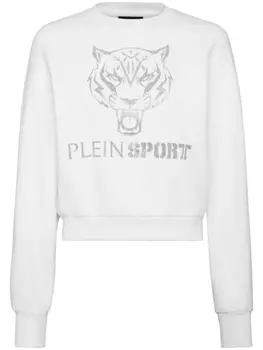 Plein Sport укороченная толстовка с принтом, белый