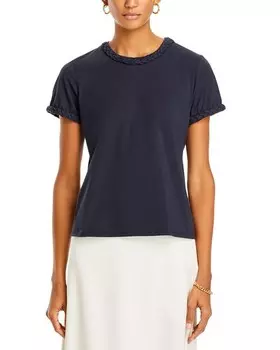 Плетеная хлопковая футболка Cinq Sept, цвет Blue