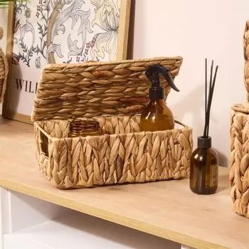 Плетеная коробка Tohana Mini Size с крышкой - бежевый - 27 см