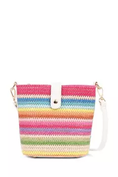 Плетеная корзина через плечо Pavers, мультиколор