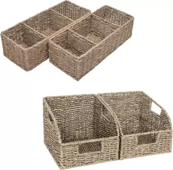 Плетеная корзина для унитаза Works, топпер на бак, корзины для хранения вещей для организации вещей StorageWorks