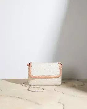 Плетеная кожаная сумка-бандо Stella Rittwagen, белый