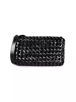 Плетеная кожаная сумка через плечо Bottega Veneta, черный