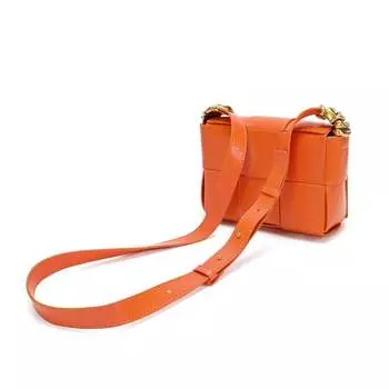 Плетеная кожаная сумка через плечо Tiffany & Fred Paris, оранжевый