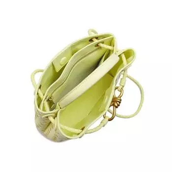 Плетеная кожаная сумка через плечо Tiffany & Fred с верхней ручкой, желтый