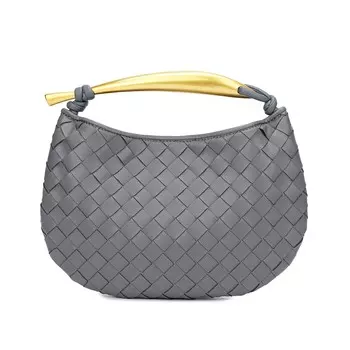 Плетеная кожаная сумка/клатч Tiffany & Fred с верхней ручкой Tiffany & Fred Paris, серый