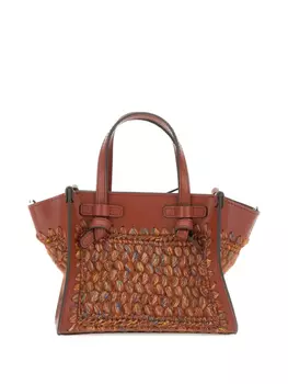 Плетеная кожаная сумка-тоут MARCELLA CLUB, коричневый