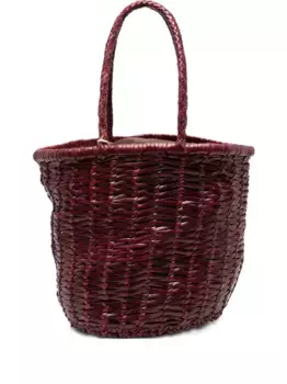 Плетеная кожаная сумка-ведро DRAGON DIFFUSION, красный