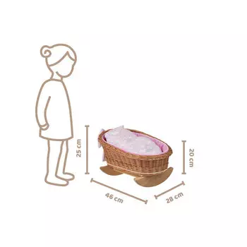 Плетеная кровать для кукол 46х28 Н20/25 - универсальная WickerPL