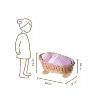 Плетеная кроватка для кукол с именем 46Х28 Н20/25 см - универсальная WickerPL