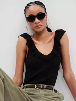 Плетеная майка Gap, черный