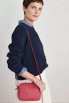 Плетеная морская сумка-веер на длинном ремне Seasalt Cornwall, красный