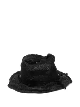 Плетеная шляпа-федора Yohji Yamamoto, черный