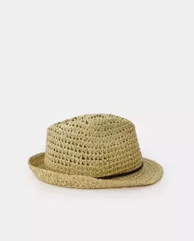Плетеная соломенная шляпа-федора Abbacino, бежевый