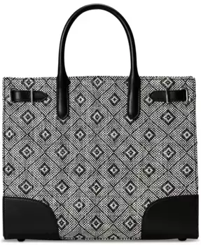 Плетеная соломенная сумка-тоут Devyn среднего размера Lauren Ralph Lauren, черный