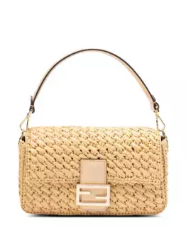 Плетеная сумка через плечо Baguette FENDI, нейтральный