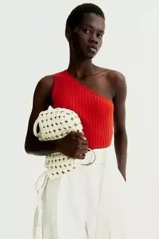 Плетеная сумка через плечо H&M, желтый