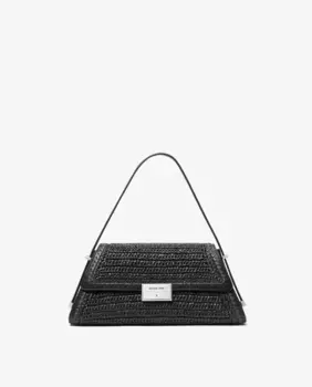 Плетеная сумка через плечо из натурального волокна Ludlow Michael Michael Kors, чёрный