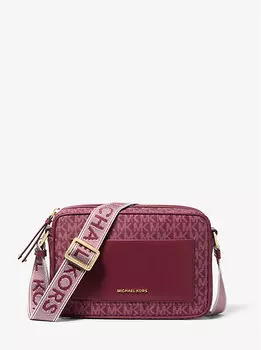 Плетеная сумка через плечо Jet Set с большим фирменным логотипом Michael Kors, белый