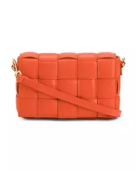 Плетеная сумка через плечо Made In Italy с кожаной подкладкой и замшевой внутренней частью Viola Castellani, цвет Papaya