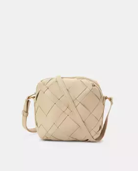 Плетеная сумка через плечо на молнии Tintoretto, бежевый