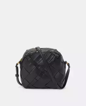 Плетеная сумка через плечо на молнии Tintoretto, черный