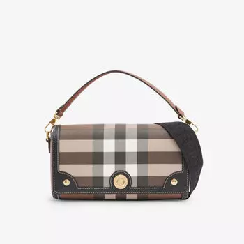 Плетеная сумка через плечо Note в клетку Burberry, коричневый