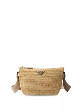 Плетеная сумка через плечо Prada, нейтральный