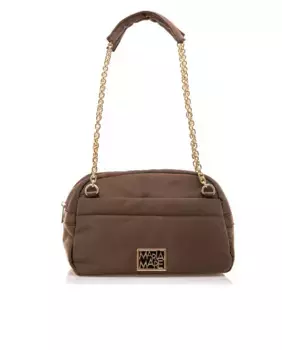 Плетеная сумка через плечо с ручкой-цепочкой Mariamare, коричневый