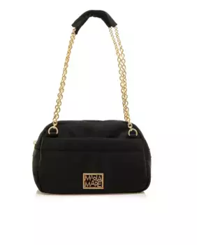 Плетеная сумка через плечо с ручкой-цепочкой Mariamare, черный