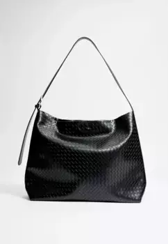 Плетеная сумка через плечо Stradivarius, черный