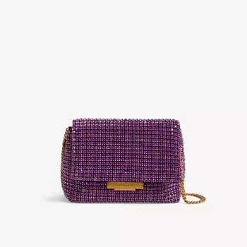 Плетеная сумка через плечо, украшенная кристаллами Ted Baker, фиолетовый