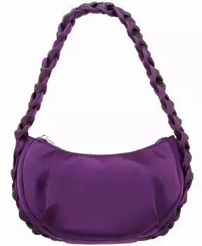 Плетеная сумка-хобо с кристаллами Nina, фиолетовый