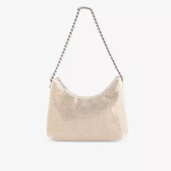 Плетеная сумка на плечо Falabella, украшенная кристаллами Stella Mccartney, цвет honey