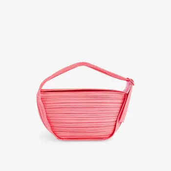 Плетеная сумка на плечо half moon со складками Pleats Please Issey Miyake, розовый