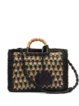 Плетеная сумка с бамбуковой ручкой Isla, черный