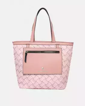 Плетеная сумка-шопер с внутренним карманом Robert Pietri, розовый