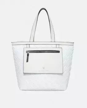 Плетеная сумка-шопер с внутренним карманом Robert Pietri, белый