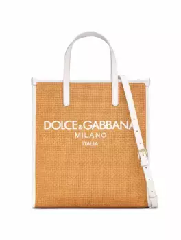 Плетеная сумка-шоппер Dolce&Gabbana, бежевый