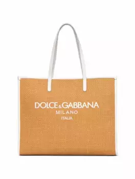 Плетеная сумка-шоппер Large Dolce&Gabbana, бежевый