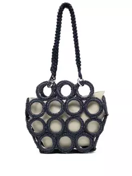 Плетеная сумка-тоут 0711, синий