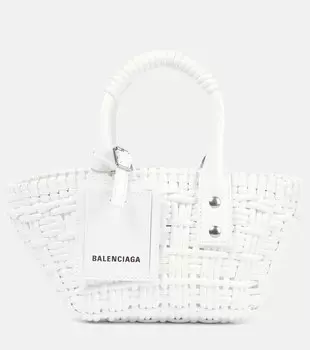 Плетеная сумка-тоут Bistro XXS Balenciaga, белый