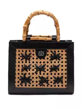 Плетеная сумка-тоут Diana с бамбуковой ручкой Isla, черный