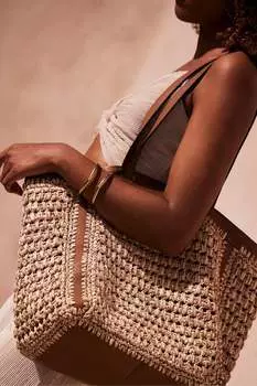 Плетеная сумка-тоут Mint Velvet, коричневый